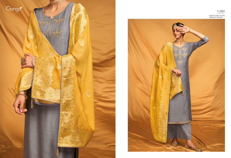 Ganga Roop Silk With Heavy Embroidery Work Stylish Designer Festive Wear Salwar Suit