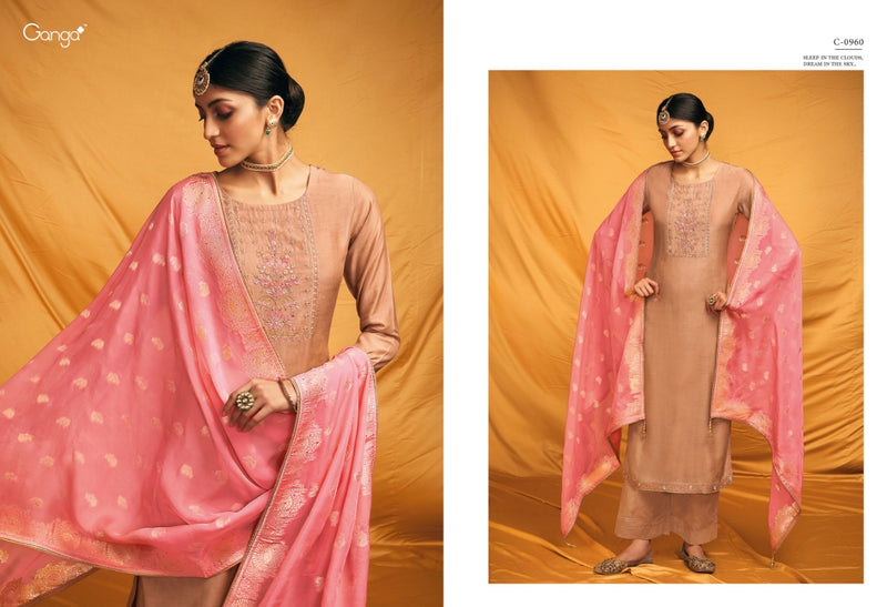Ganga Roop Silk With Heavy Embroidery Work Stylish Designer Festive Wear Salwar Suit