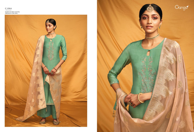 Ganga Roop Silk With Heavy Embroidery Work Stylish Designer Festive Wear Salwar Suit