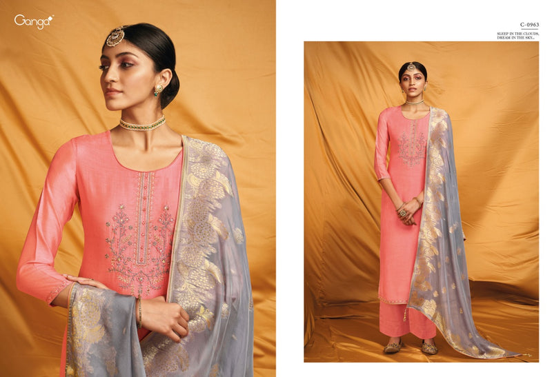 Ganga Roop Silk With Heavy Embroidery Work Stylish Designer Festive Wear Salwar Suit
