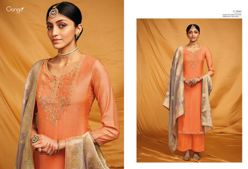 Ganga Roop Silk With Heavy Embroidery Work Stylish Designer Festive Wear Salwar Suit