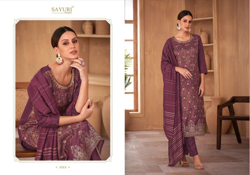 Sayuri Designer Rose Russian Silk Jacquard Digital Printed Fancy Designer Partywear Kurti