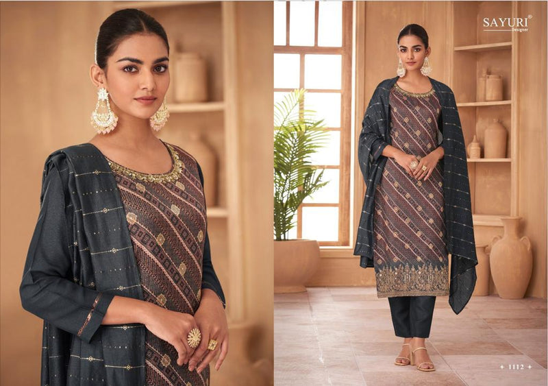 Sayuri Designer Rose Russian Silk Jacquard Digital Printed Fancy Designer Partywear Kurti