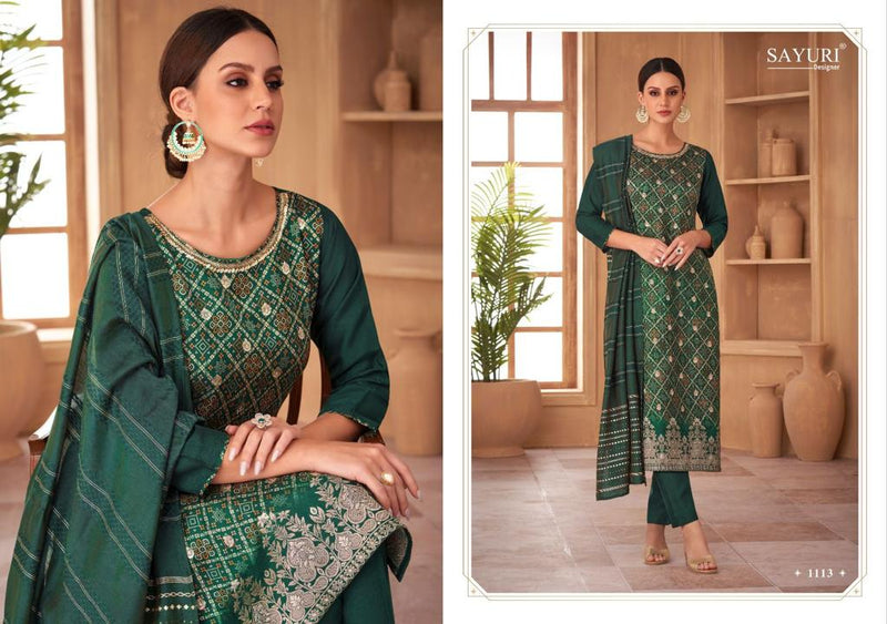 Sayuri Designer Rose Russian Silk Jacquard Digital Printed Fancy Designer Partywear Kurti