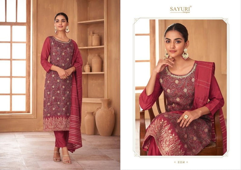 Sayuri Designer Rose Russian Silk Jacquard Digital Printed Fancy Designer Partywear Kurti