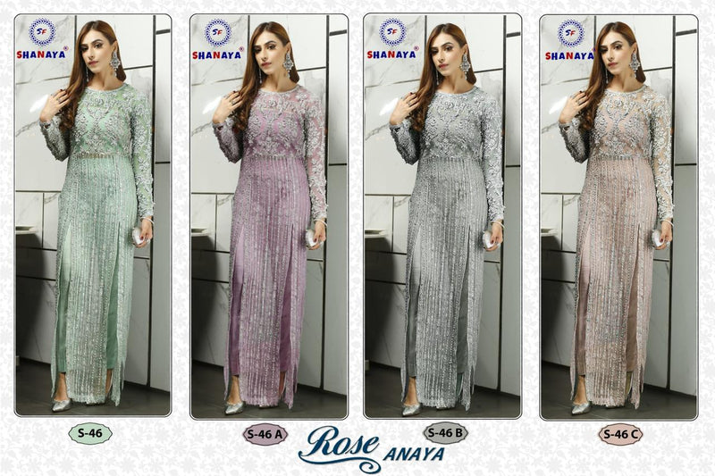Shanaya Fashion Rose Anaya S 46 Butterfly Net Designer Wedding Wear Salwar Suits