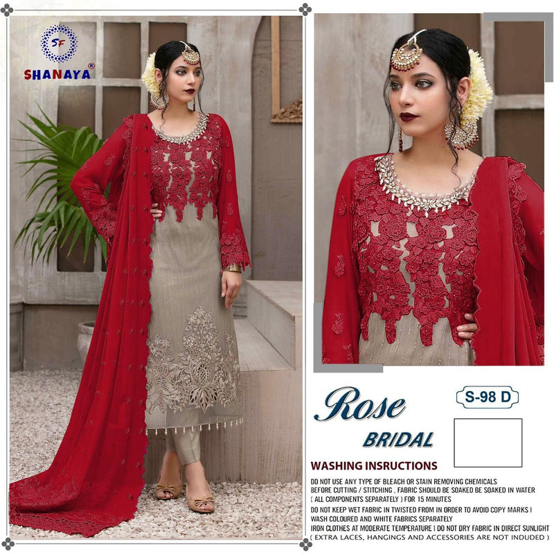 Shanaya Fashion Rose Bridal S 98 Edition Fox Georgette Wedding Wear Heavy Embroidered Salwar Suits