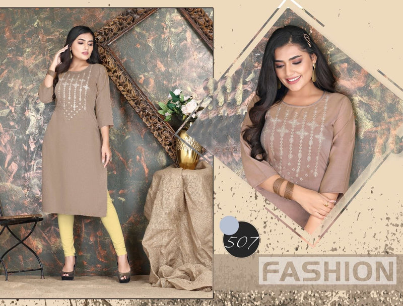 Beauty Queen Roseberry With Heavy Embroidery Stylish Designer Casual Look Party Wear Kurti