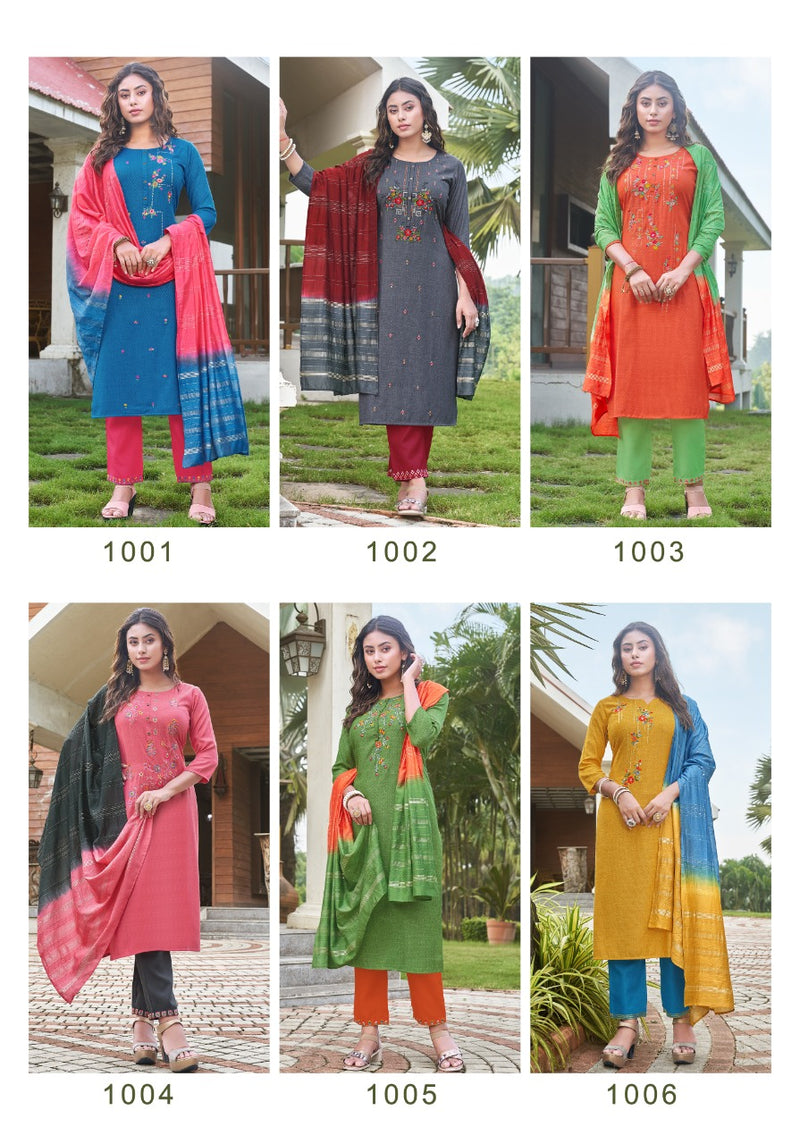 Pink Mirror Roseberry Viscose With Fancy Embroidery Work Stylish Designer Party Wear Beautiful Kurti