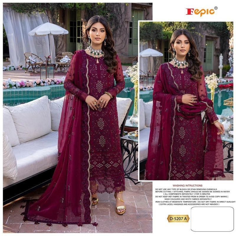 Fepic Rosemeen 5207 Georgette Embroidered Pakistani Style Designer Party Wear Salwar Suits