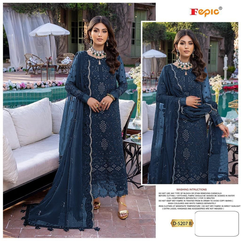 Fepic Rosemeen 5207 Georgette Embroidered Pakistani Style Designer Party Wear Salwar Suits