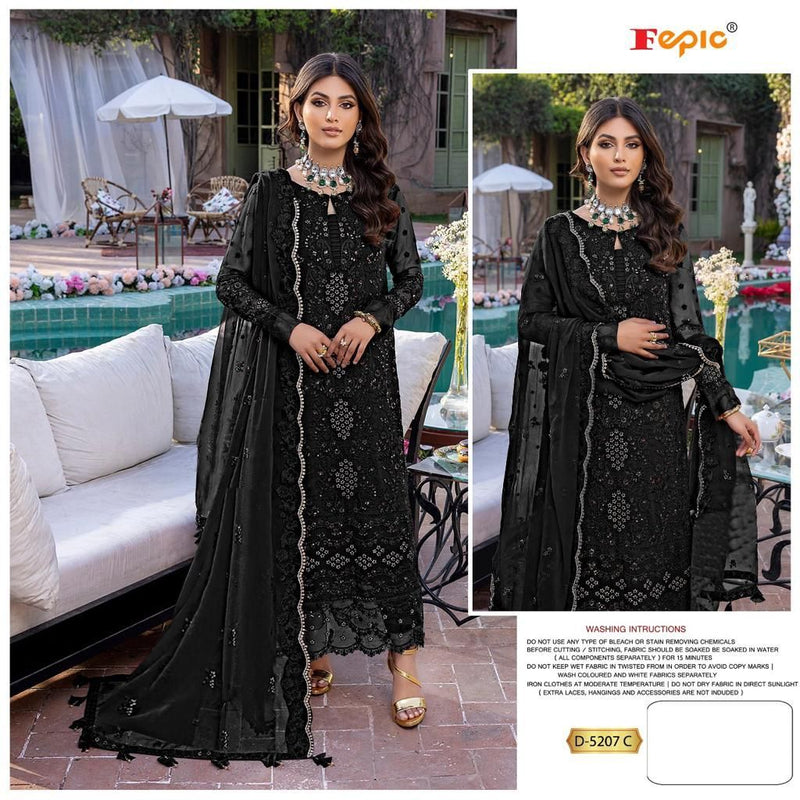 Fepic Rosemeen 5207 Georgette Embroidered Pakistani Style Designer Party Wear Salwar Suits