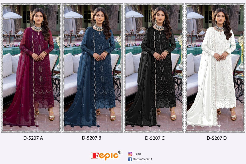 Fepic Rosemeen 5207 Georgette Embroidered Pakistani Style Designer Party Wear Salwar Suits