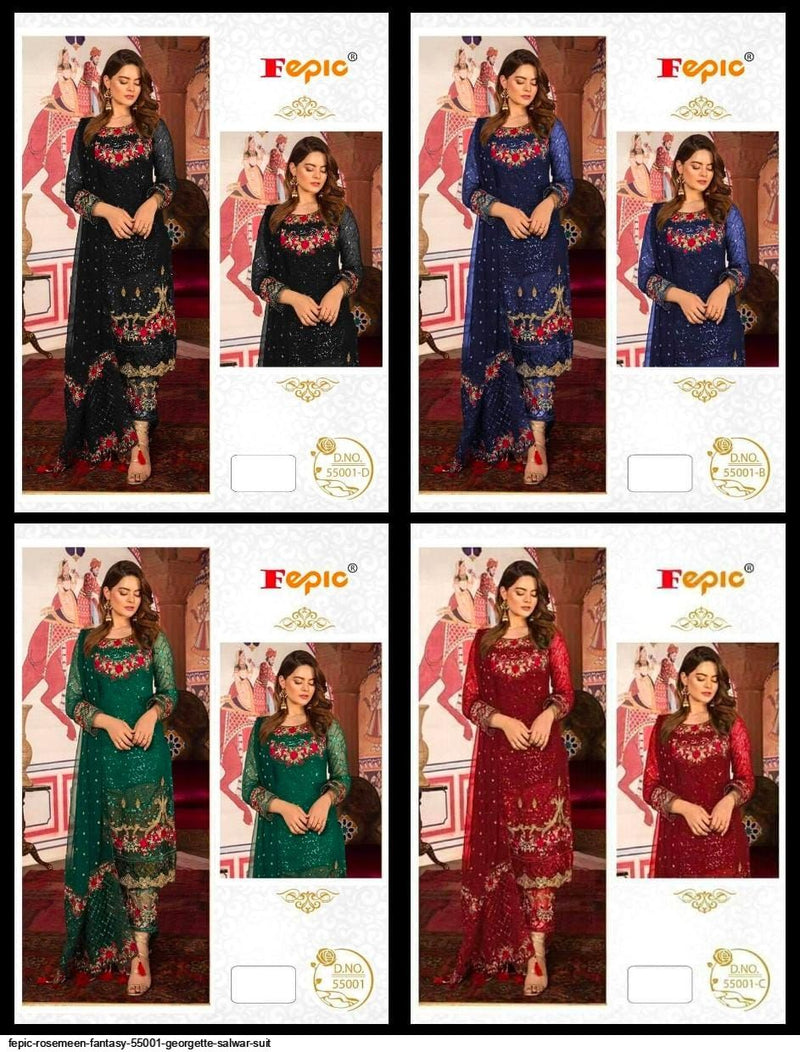 Fepic Rosemeen 55001 Georgette Designer Pakistani Style Party Wear Salwar Suits