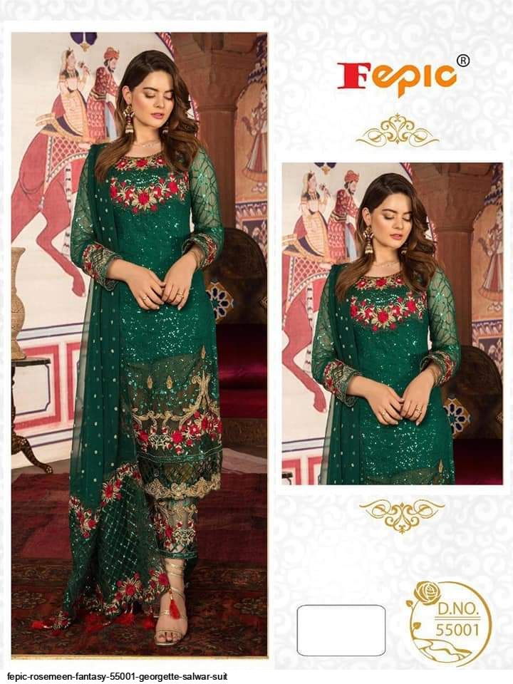 Fepic Rosemeen 55001 Georgette Designer Pakistani Style Party Wear Salwar Suits