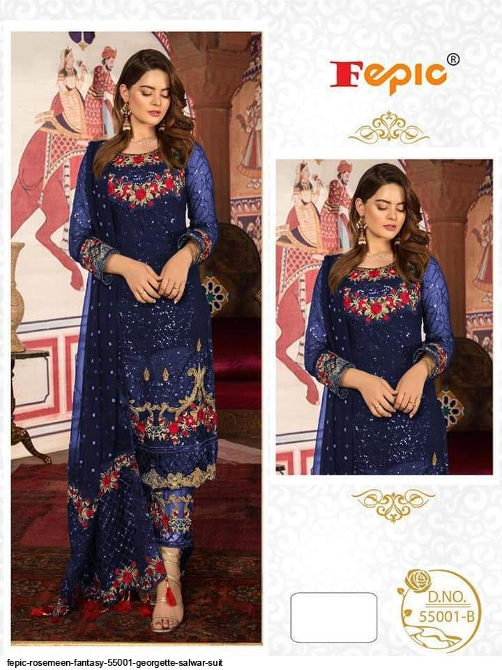 Fepic Rosemeen 55001 Georgette Designer Pakistani Style Party Wear Salwar Suits