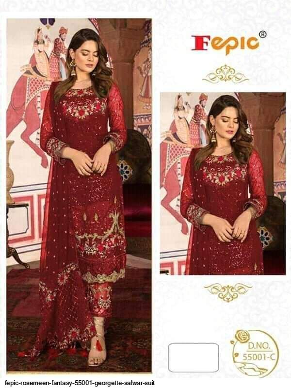 Fepic Rosemeen 55001 Georgette Designer Pakistani Style Party Wear Salwar Suits