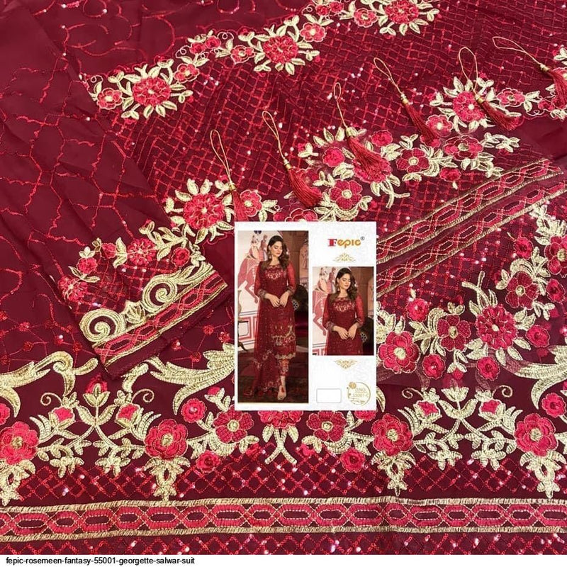 Fepic Rosemeen 55001 Georgette Designer Pakistani Style Party Wear Salwar Suits