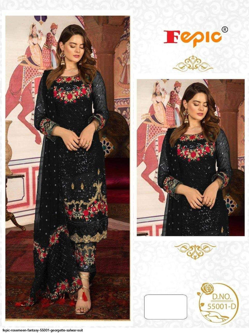 Fepic Rosemeen 55001 Georgette Designer Pakistani Style Party Wear Salwar Suits