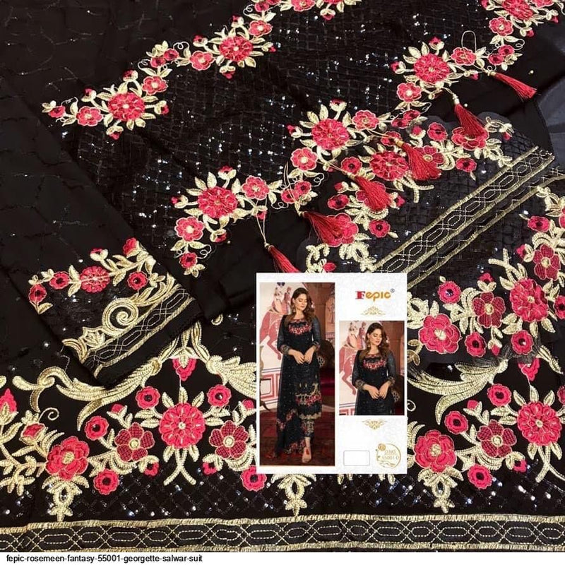 Fepic Rosemeen 55001 Georgette Designer Pakistani Style Party Wear Salwar Suits
