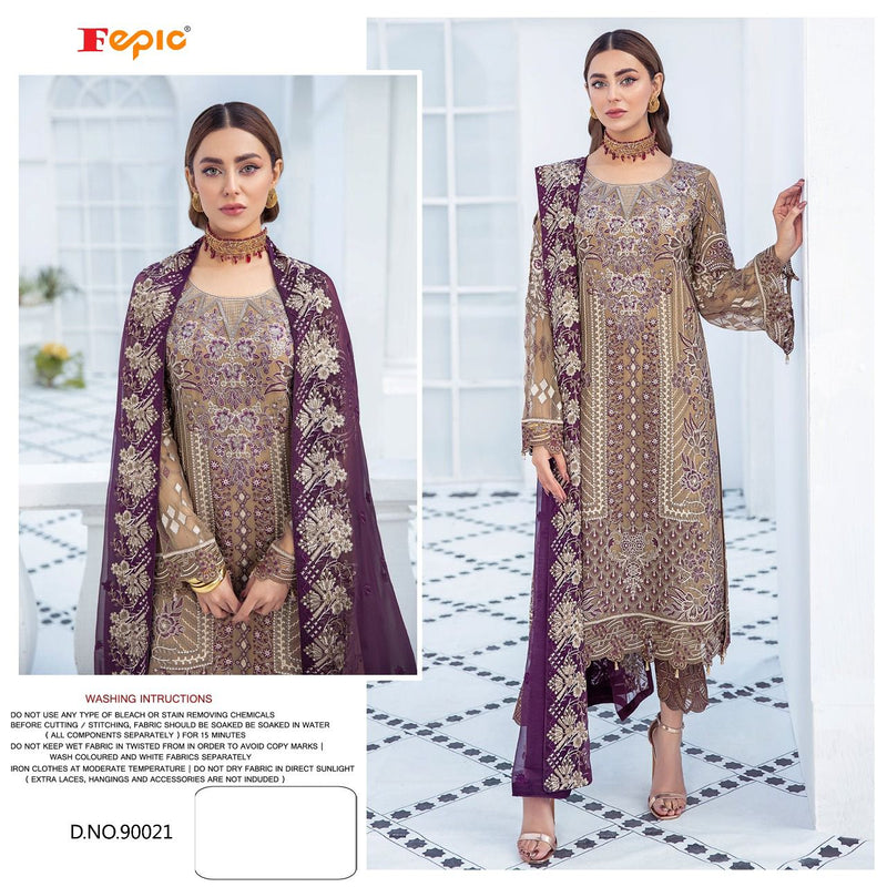 Fepic Rosemeen 90021 Fox Georgette Embroidered Pakistani Style Designer Wedding Wear Salwar Suits
