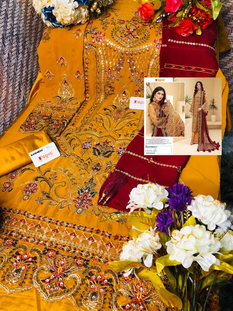 Fepic Rosemeen 91020 Georgette Pakistani Style Embroidered Wedding Wear Salwar Suits