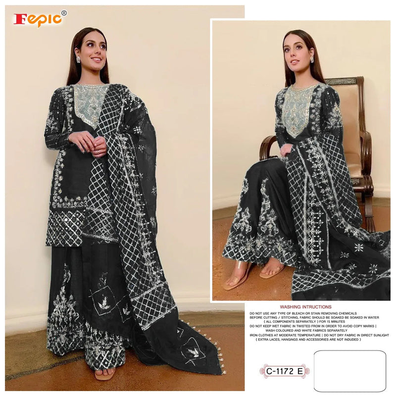 Fepic Rosemeen C 1172 E Organza Designer Pakistani Style Heavy Embroidered Party Wear Salwar Kameez