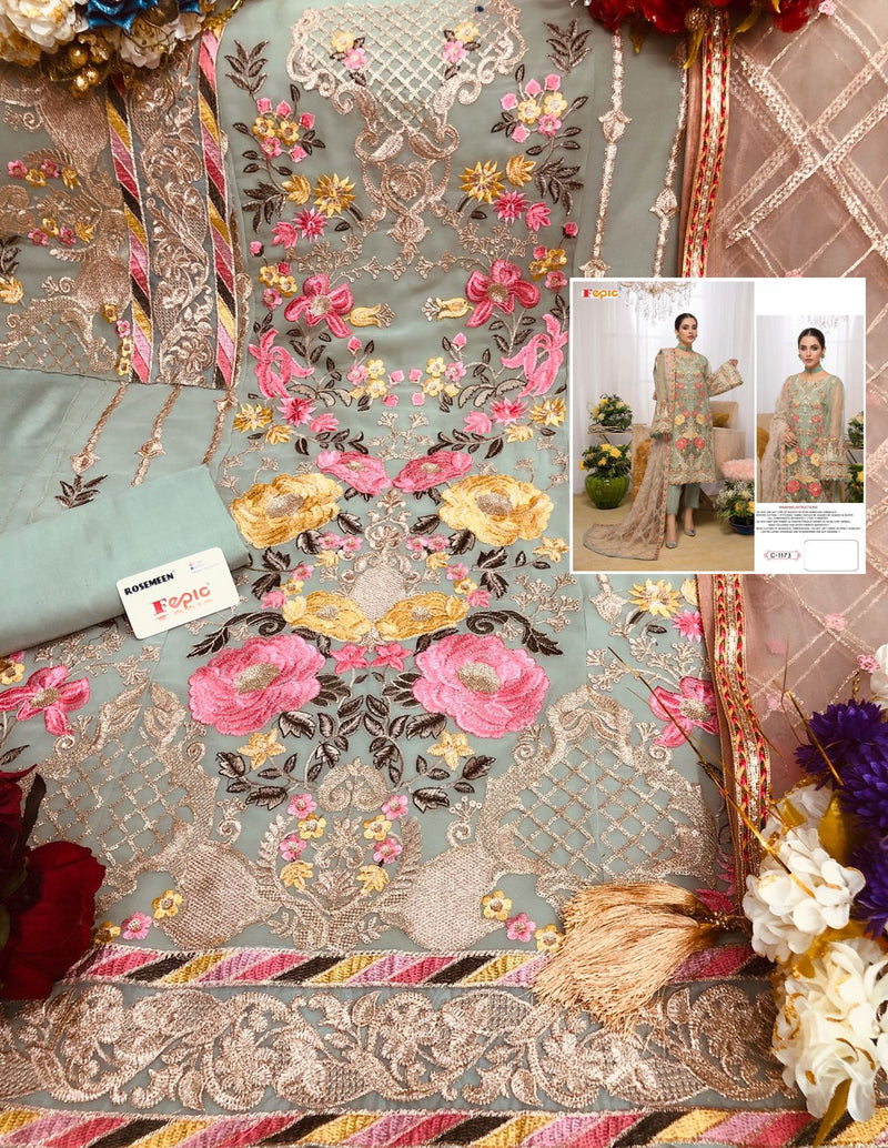 Fepic Rosemeen C 1173 Georgette Embroidered Elegant Designer Wedding Wear Pakistani Style Salwar Suits