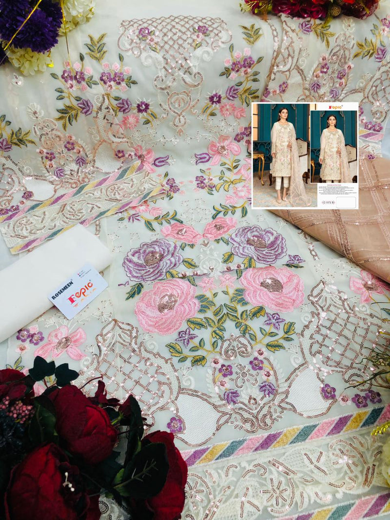 Fepic Rosemeen C 1173 B Georgette Embroidered Pakistani Style Wedding Wear Salwar Suits