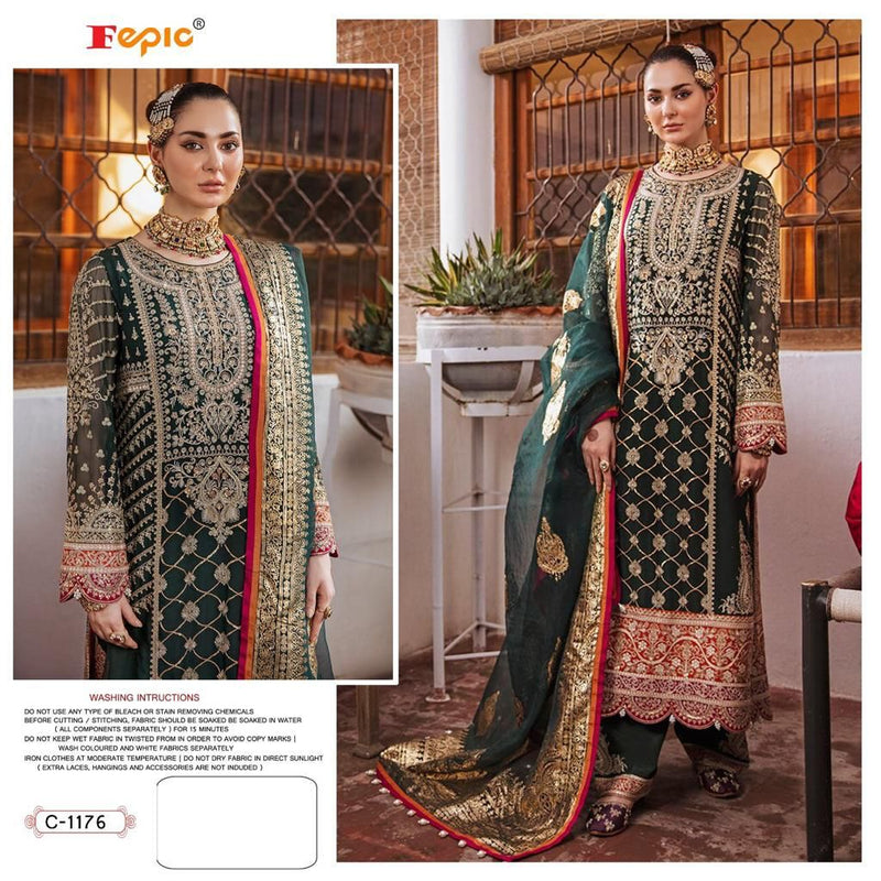 Fepic Rosemeen C 1176 Georgette Embroidered Pakistani Style Heavy Designer Wedding Wear Salwar Suits