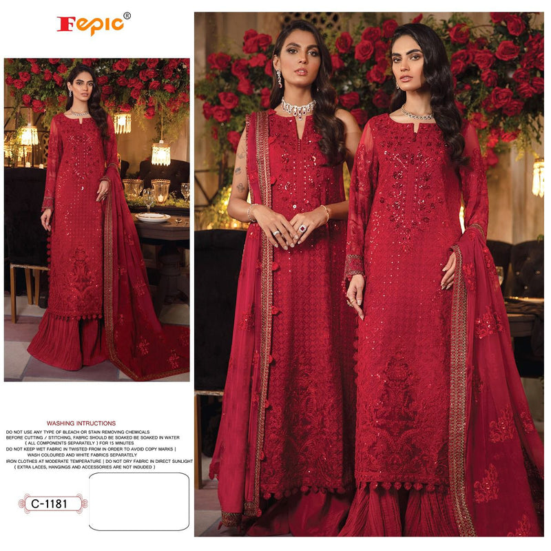 Fepic Rosemeen C 1181 Fox Georgette Embroidered Party Wear Salwar Suits