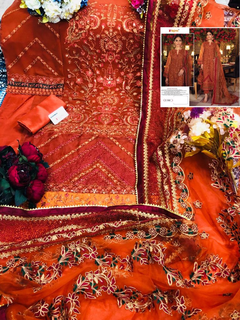 Fepic Rosemeen C 1182 Georgette With Beautiful Work Stylish Designer Wedding Look Salwar Kameez