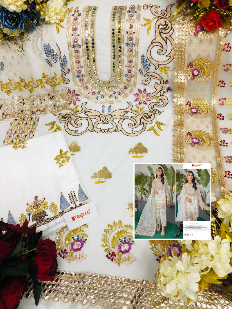 Fepic Rosemeen C 1183 Georgette Designer  Pakistani Style Party Wear Salwar Suit