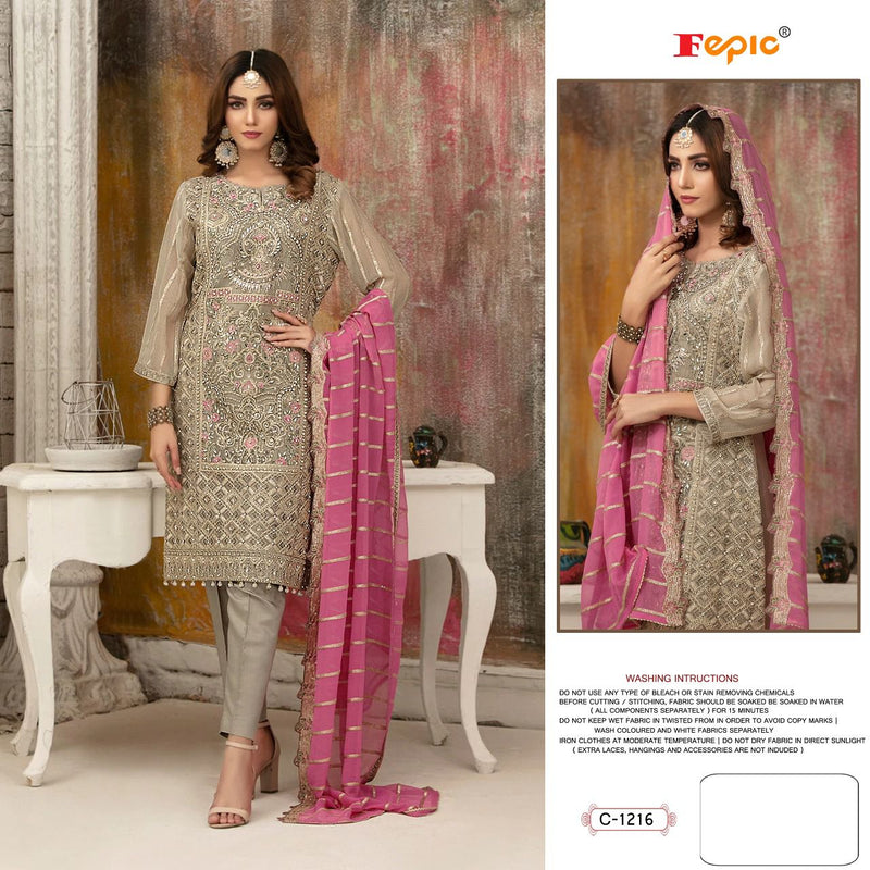 Fepic Rosemeen C 1216 Fox Georgette Pakistani Style Heavy Embroidered Wedding Wear Salwar Suits