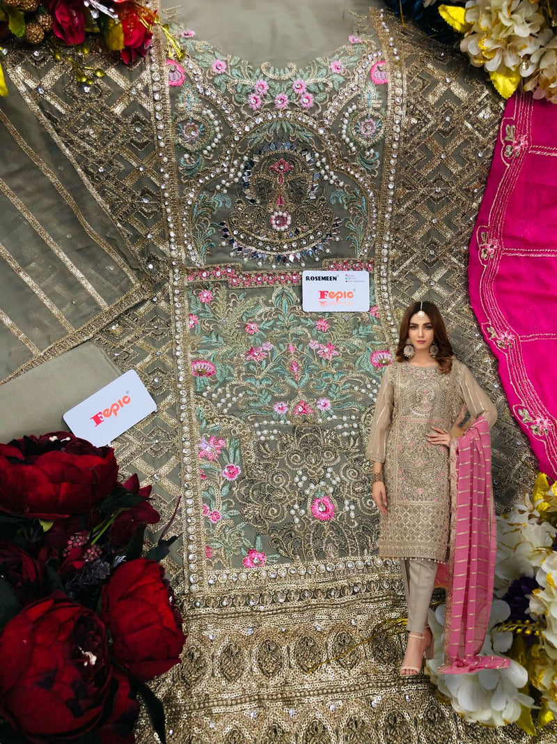 Fepic Rosemeen C 1216 Fox Georgette Pakistani Style Heavy Embroidered Wedding Wear Salwar Suits