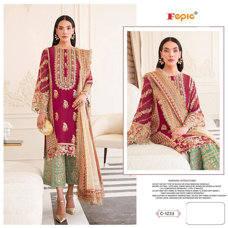 Fepic Rosemeen C 1233 Georgette With Heavy Embroidery Work Stylish Designer Beautiful Wedding Look Fancy Salwar Kameez