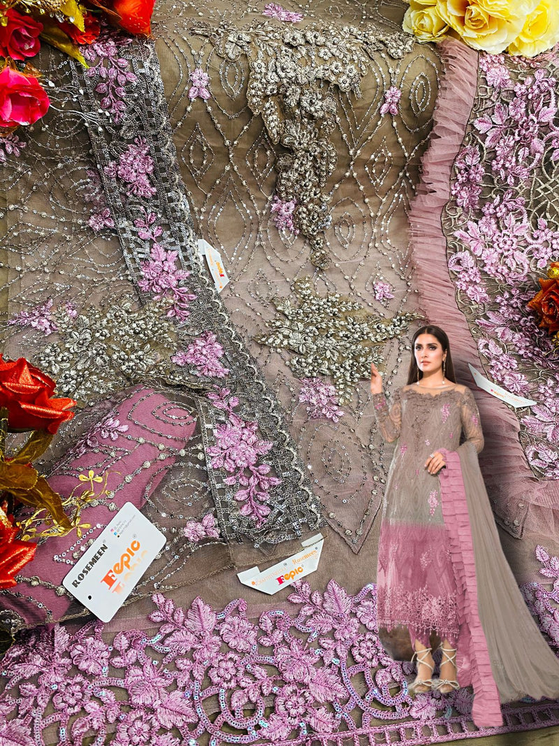 Fepic Rosemeen C 1239 B Net With Beautiful Work Stylish Designer Party Look Salwar Kameen