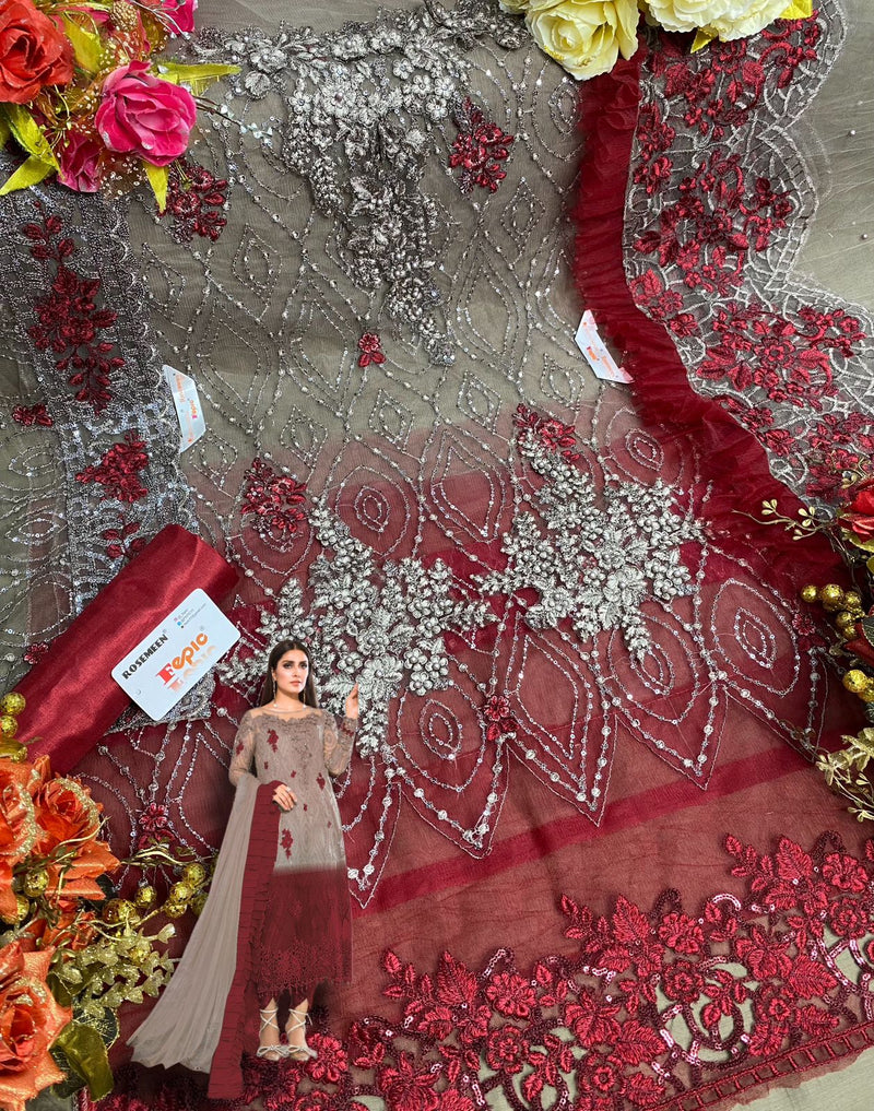 Fepic Rosemeen C 1239 C Net With Beautiful Work Stylish Designer Party Look Salwar Kameen