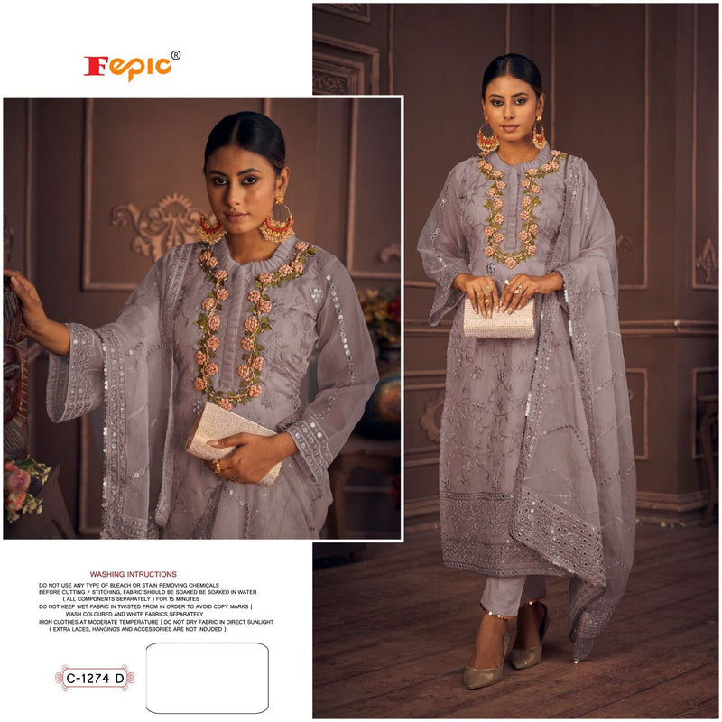 Fepic Rosemeen C 1274 D Organza With Beautiful Embroidery Work Stylish Designer Pakistani Salwar Suit