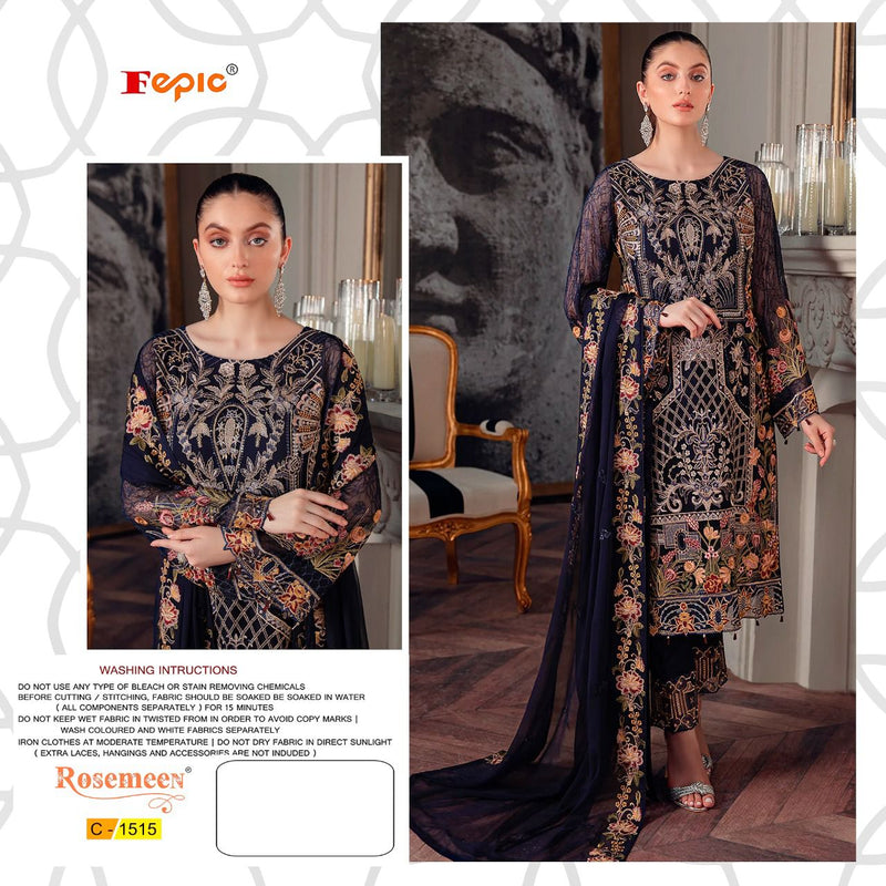 Fepic Rosemeen C 1515 Georgette With Heavy Embroidery Work Stylish Designer Party Wear Salwar Kameez
