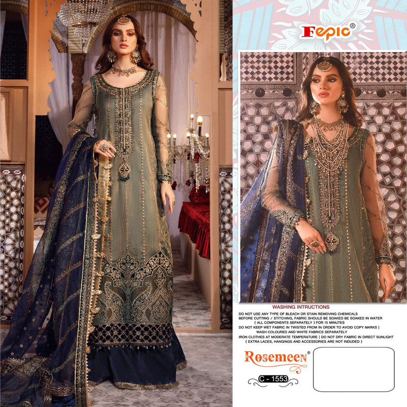 Fepic Rosemeen C 1557 Georgette Embroidered Heavy Handwork Pakistani Salwar Kameez