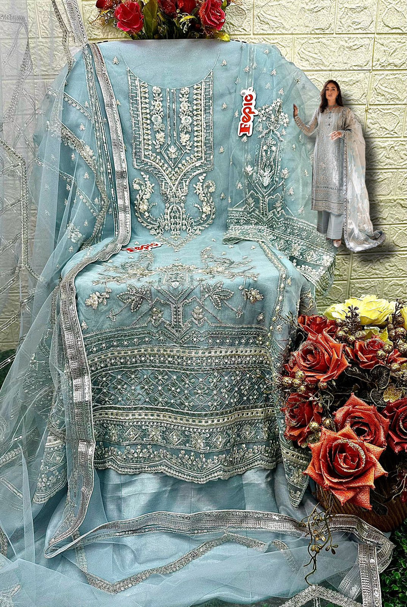 Fepic Rosemeen C 1565 Organza Embroidered Heavy Handwork Pakistani Salwar Kameez