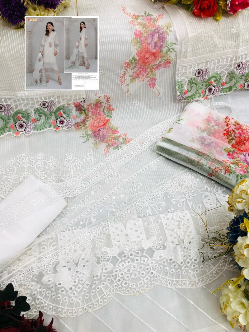 Fepic Rosemeen D 1148 Crosset Organza Pakistani Style Party Wear Salwar Suits