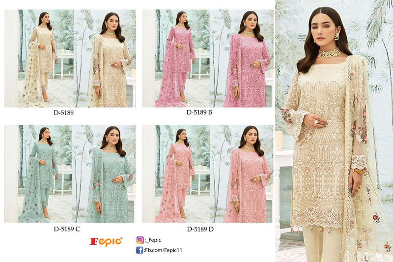 Fepic Rosemeen D 5189 Fox Georgette Embroidered Pakistani Style Party Wear Salwar Suits