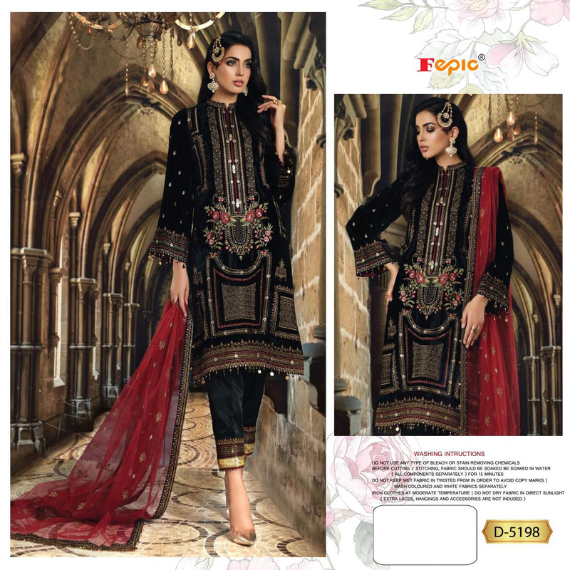 Fepic Rosemeen D 5198 Georgette Heavy Embroidered Pakistani Style Party Wear Salwar Suits