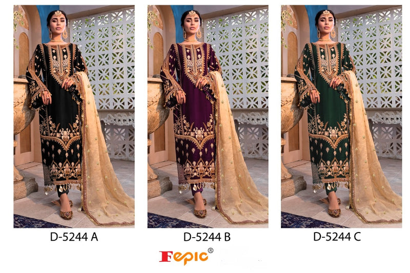 Fepic Rosemeen D 5244 Velvet With Beautiful Work Stylish Designer Party Wear Salwar Kameez