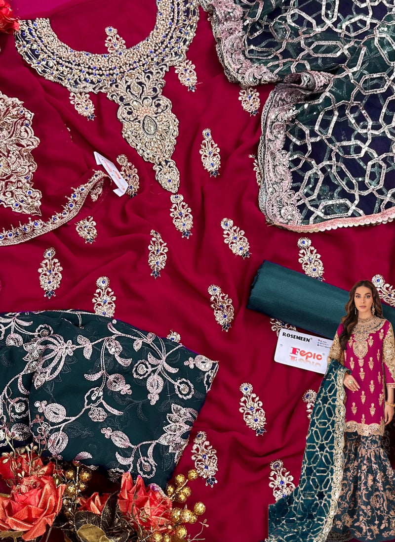 Fepic Rosemeen 5407 Georgette With Heavy Embroidery Work Stylish Designer Wedding Wear Salwar Kameez