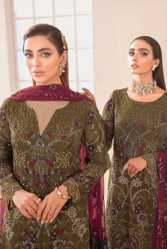 Fepic Rosemeen D No 90016 Georgette Embroidered Pakistani Style Salwar Suits