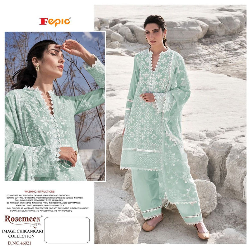 Fepic Rosemeen Image Chikankari Collection Fox Georgette Pakistani Style Party Wear Salwar Suits