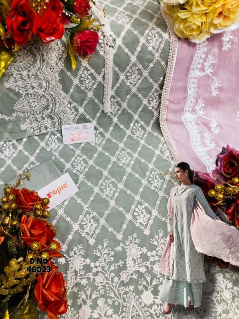 Fepic Rosemeen Image Chikankari Collection Fox Georgette Pakistani Style Party Wear Salwar Suits